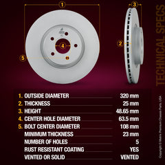 Metrix Premium Front Disc Brake Rotor 83642MF aftermarket car parts