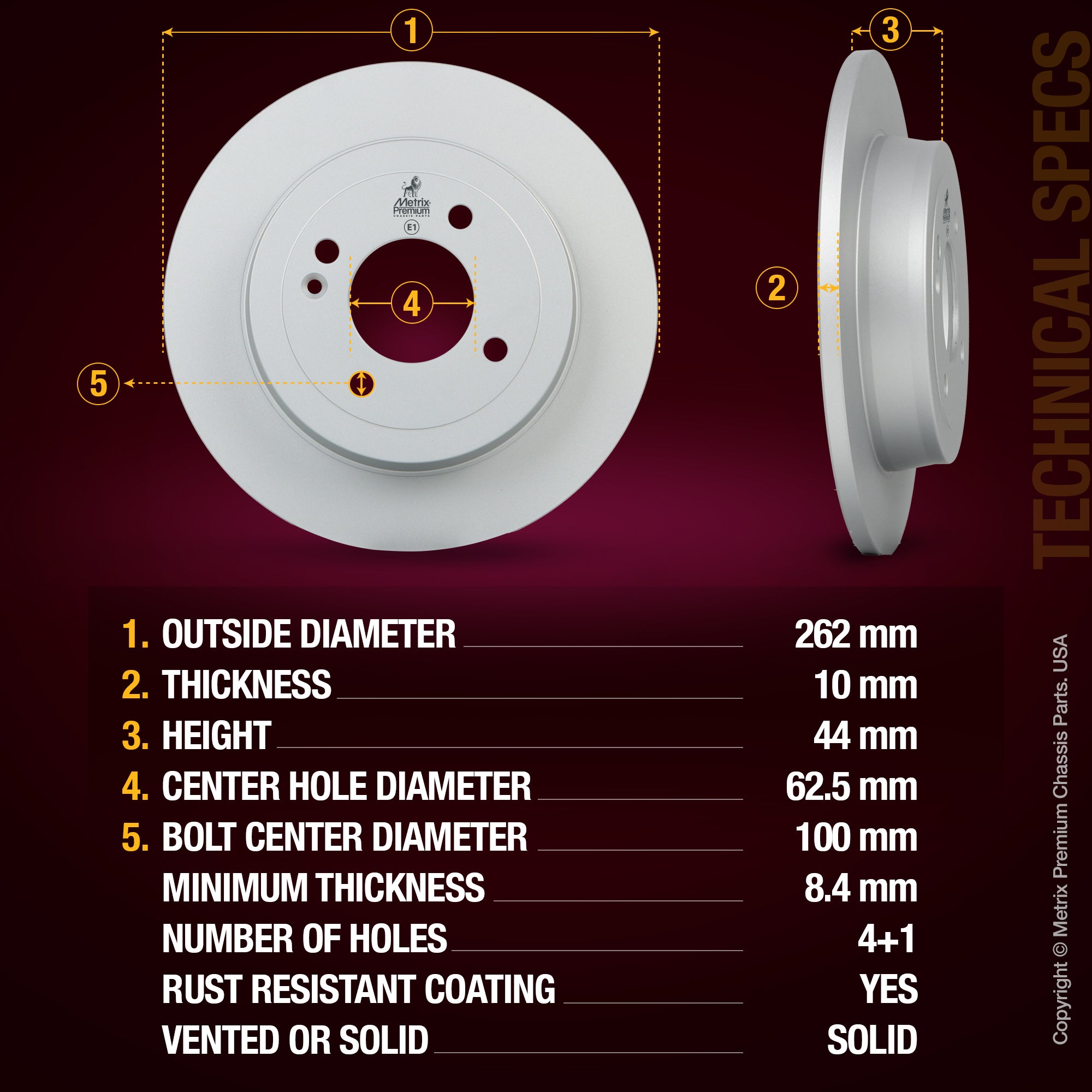 Metrix Premium Rear Disc Brake Rotor 83667MF aftermarket car parts