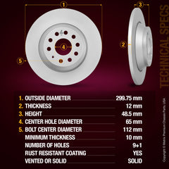 Metrix Premium Rear Disc Brake Rotor Kit 92390MT aftermarket car parts