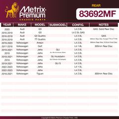 Metrix Premium Rear Disc Brake Rotor 83692MF OEM fit spare parts