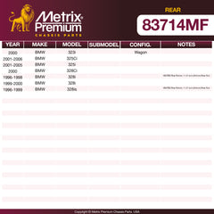 Metrix Premium Rear Disc Brake Rotor 83714MF OEM fit spare parts