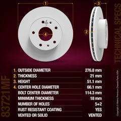 Metrix Premium Front Disc Brake Rotor 83721MF aftermarket car parts