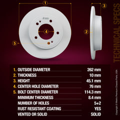 Metrix Premium brake rotors meet or exceed OEM standards for smooth, vibration-free braking.