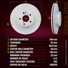 Metrix Premium Front Disc Brake Rotor Kit 92557MT aftermarket car parts