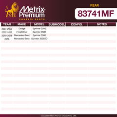Metrix Premium Chassis Parts Rear Disc Brake Rotor 83741MF aftermarket car parts