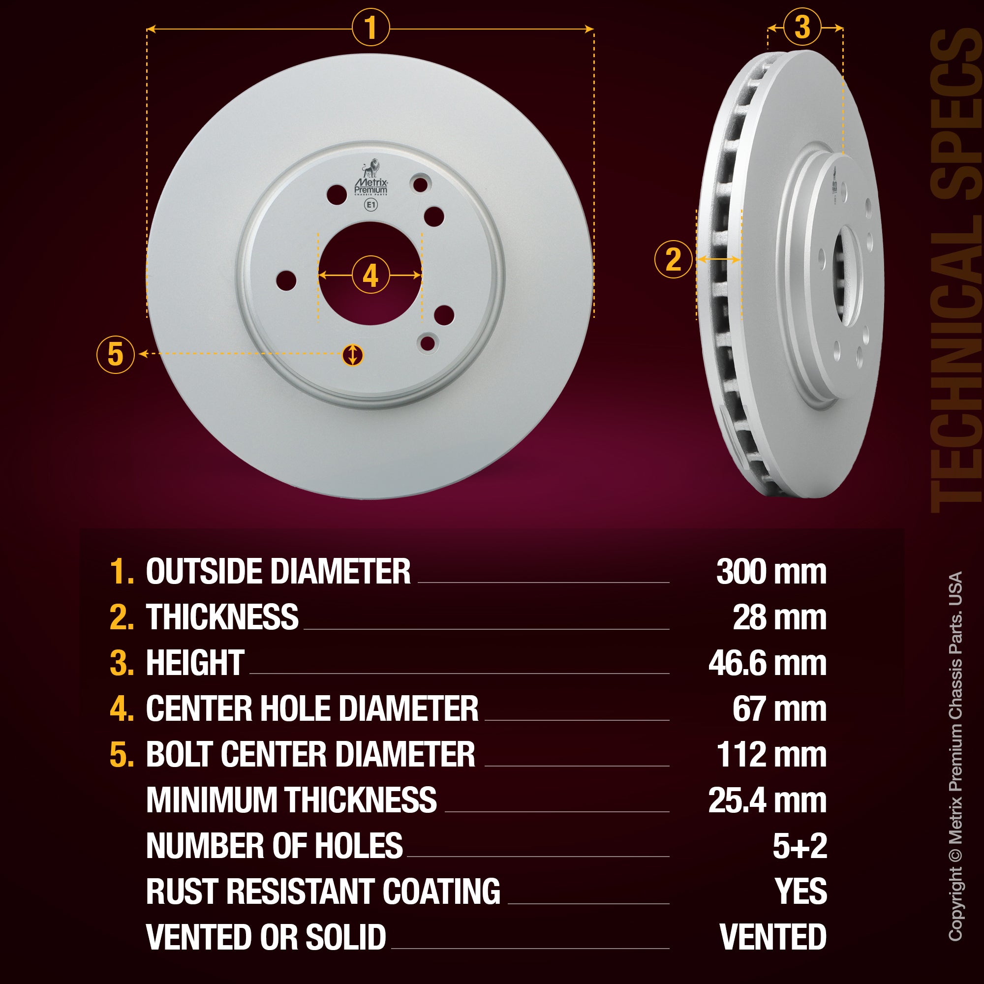 Metrix Premium Front Disc Brake Rotor 83742MF suspension steering brake parts