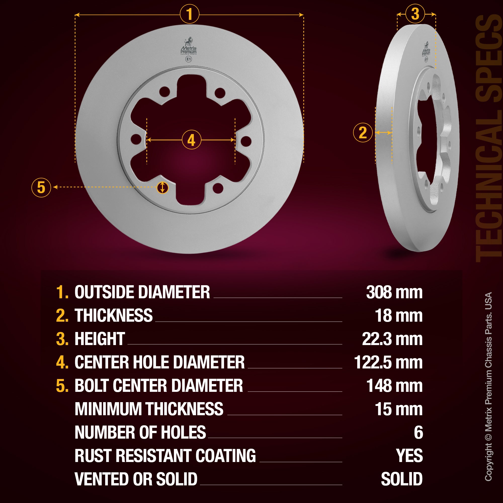 Metrix Premium Rear Disc Brake Rotor Kit 92389MT aftermarket car parts