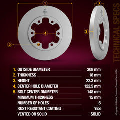 Metrix Premium Rear Disc Brake Rotor Kit 92389MT aftermarket car parts