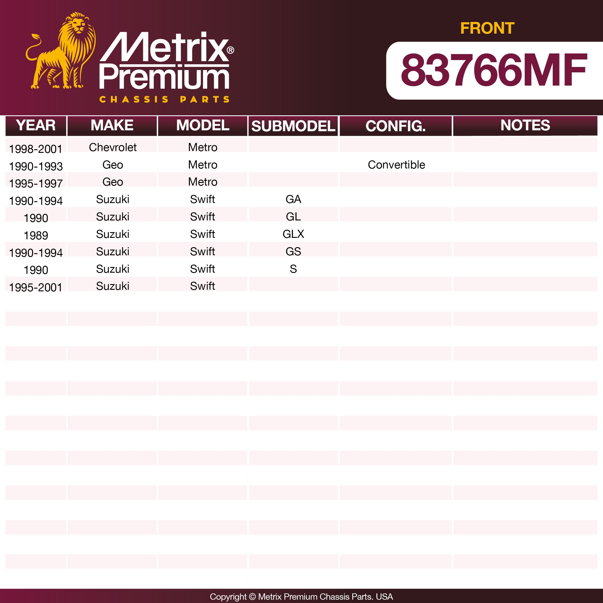 Metrix Premium Chassis Parts  suspension steering brake parts