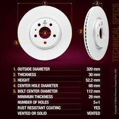 Metrix Premium Front Disc Brake Rotor Kit 92724MT aftermarket car parts