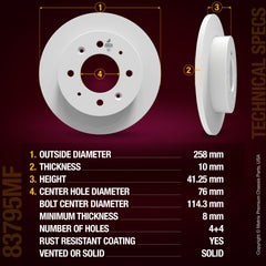 Metrix Premium Rear Disc Brake Rotor 83795MF aftermarket car parts