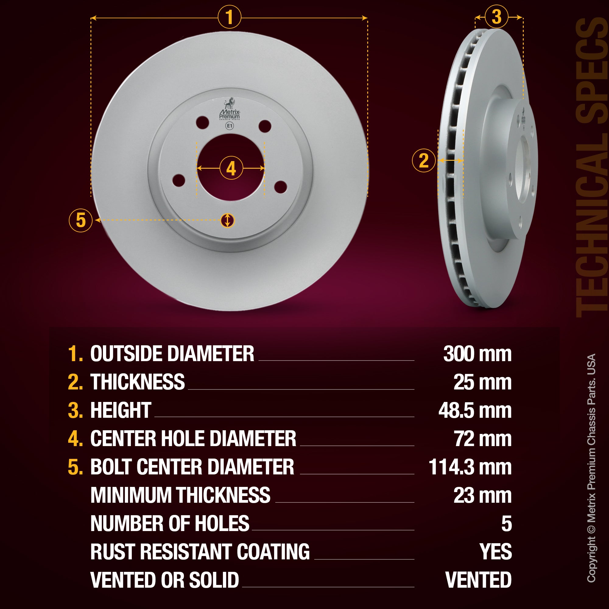 Metrix Premium Front Disc Brake Rotor 83811MF aftermarket car parts