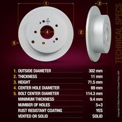 Metrix Premium Rear Disc Brake Rotor Kit 92722MT aftermarket car parts