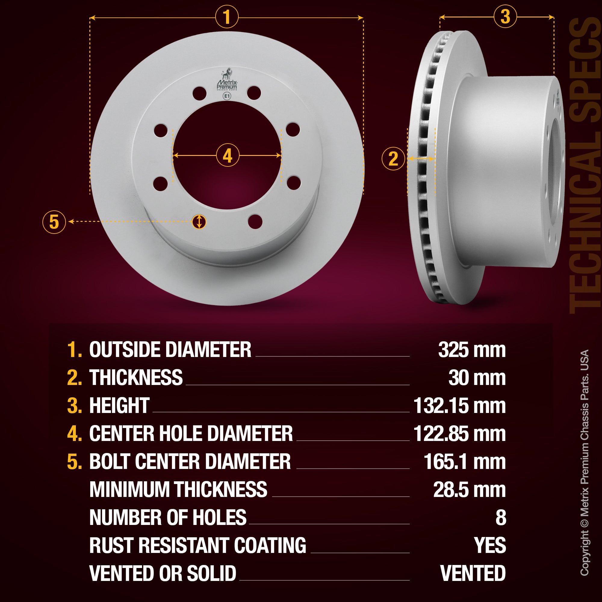 Metrix Premium Rear Disc Brake Rotor Kit 92611MT suspension steering brake parts
