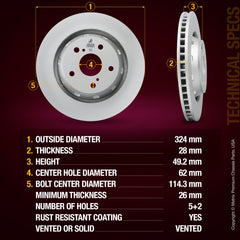 Metrix Premium Front Disc Brake Rotor 83856MF aftermarket car parts