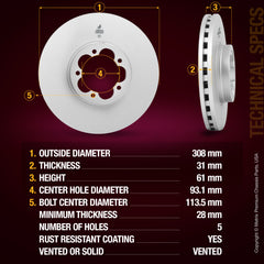 Metrix Premium Front Disc Brake Rotor 83875MF aftermarket car parts