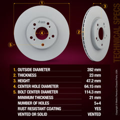 Metrix Premium brake rotors meet or exceed OEM standards for smooth, vibration-free braking.