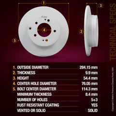 Metrix Premium brake rotors meet or exceed OEM standards for smooth, vibration-free braking.