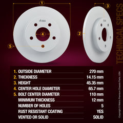 Metrix Premium brake rotors meet or exceed OEM standards for smooth, vibration-free braking.