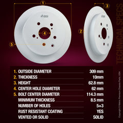 Metrix Premium brake rotors meet or exceed OEM standards for smooth, vibration-free braking.