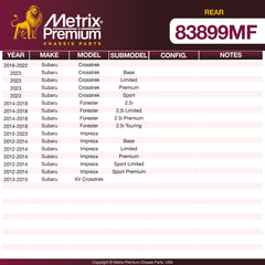 Metrix Premium Rear Disc Brake Rotor 83899MF OEM fit spare parts