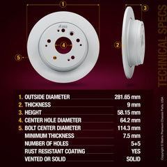 Metrix Premium brake rotors meet or exceed OEM standards for smooth, vibration-free braking.