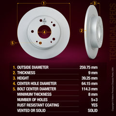 Metrix Premium Rear Disc Brake Rotor Kit 92554MT aftermarket car parts