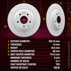 Metrix Premium brake rotors meet or exceed OEM standards for smooth, vibration-free braking.