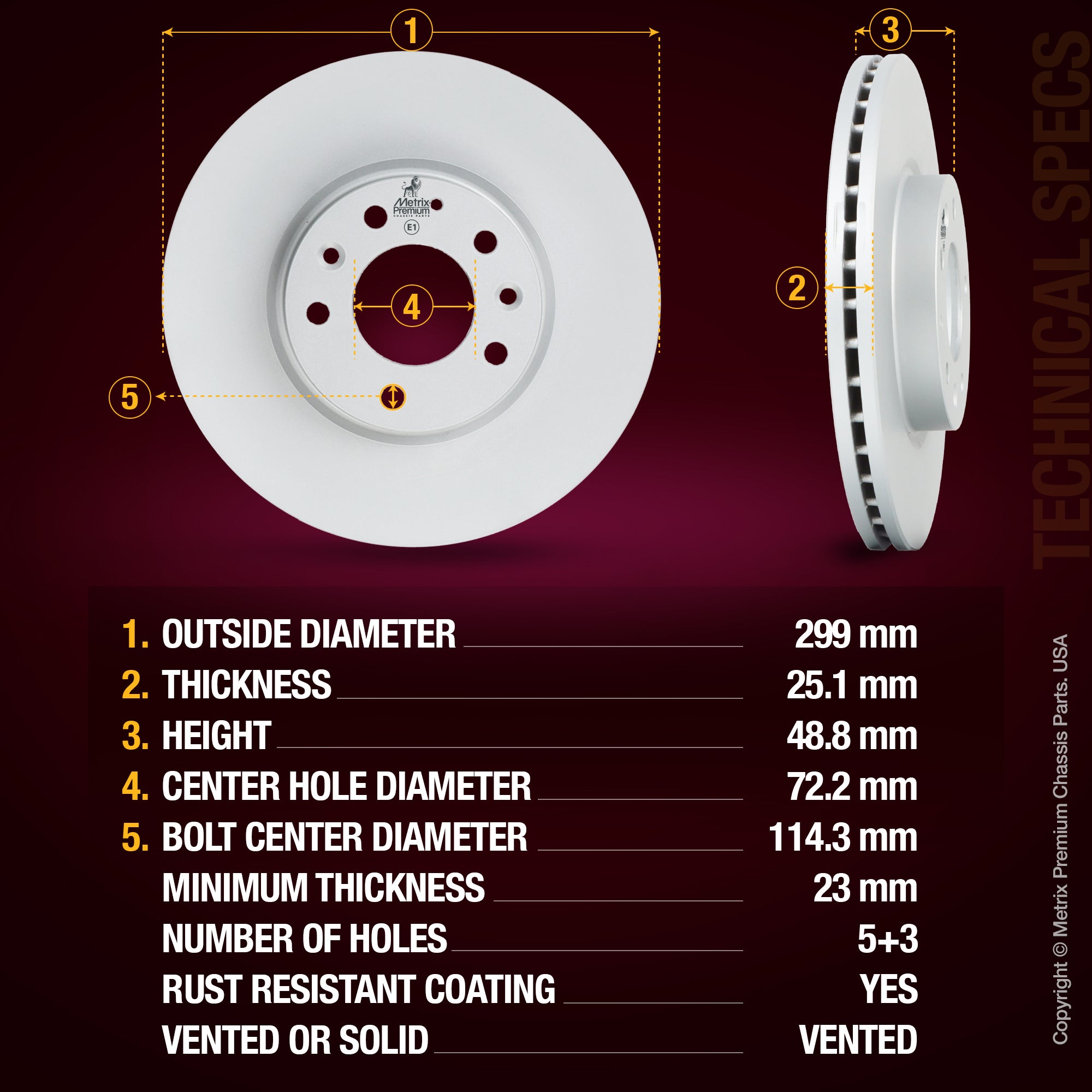 Metrix Premium Front Disc Brake Rotor Kit 92717MT aftermarket car parts