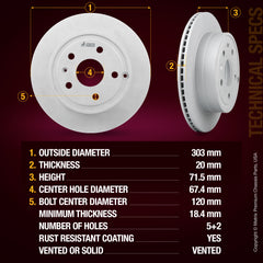 Metrix Premium brake rotors meet or exceed OEM standards for smooth, vibration-free braking.