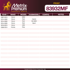 Metrix Premium Front Disc Brake Rotor 83932MF OEM fit spare parts