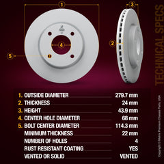 Metrix Premium Front Disc Brake Rotor Kit 92713MT aftermarket car parts