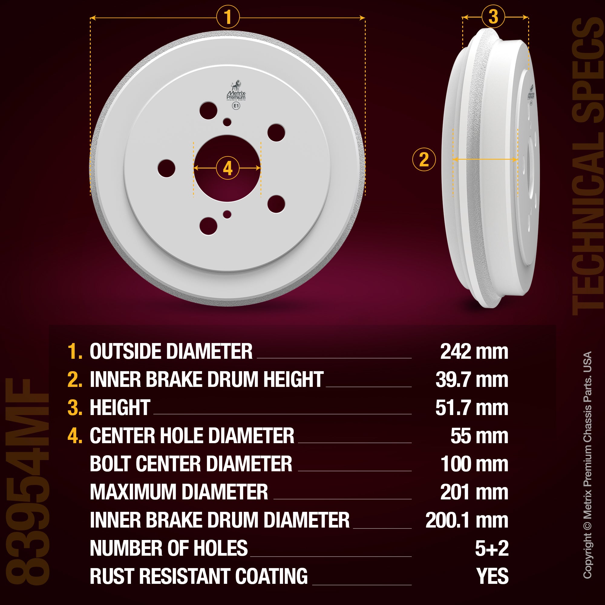 Metrix Premium Rear Brake Drum Kit 92210MT aftermarket car parts