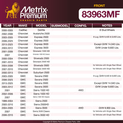 Metrix Premium Front Disc Brake Rotor 83963MF OEM fit spare parts