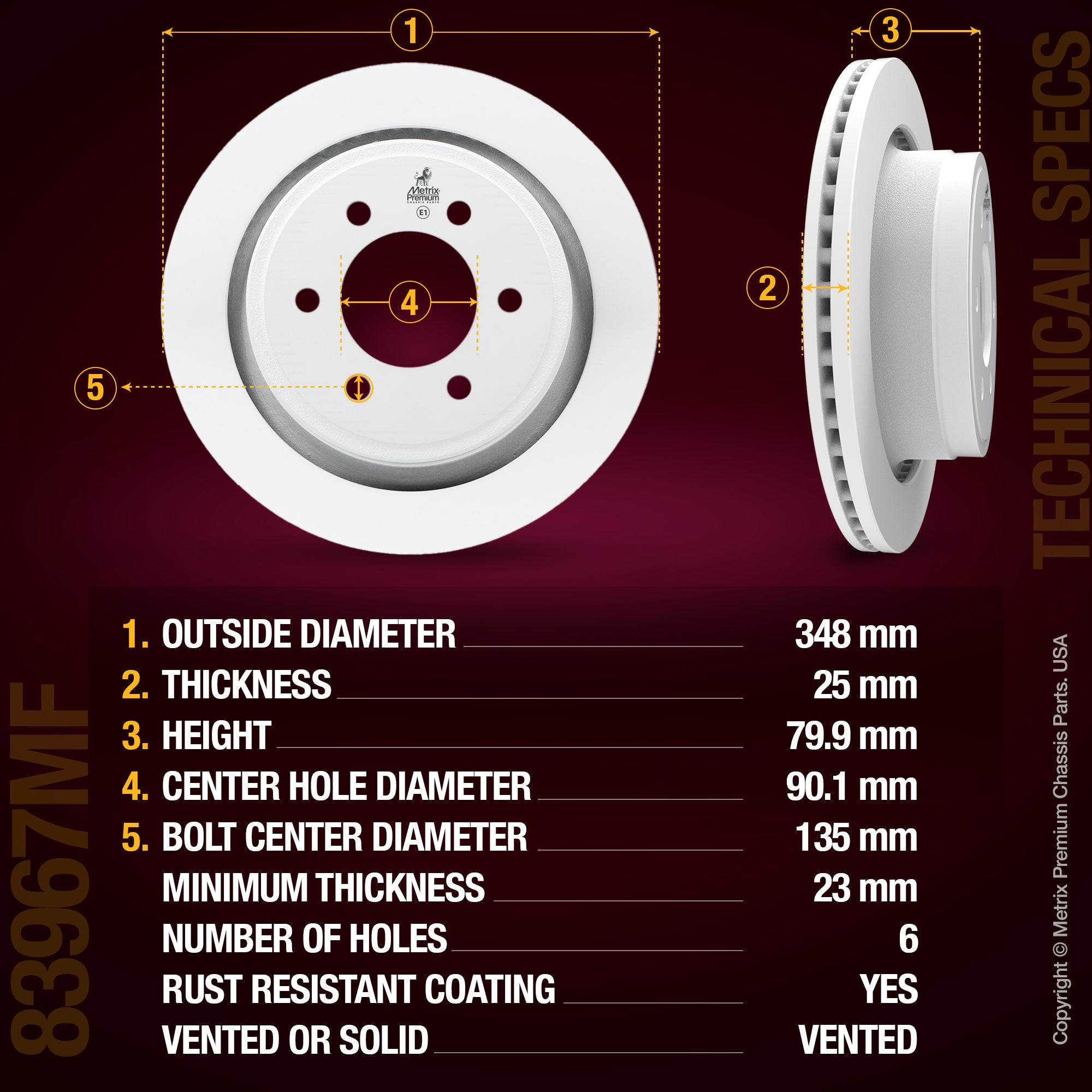 Metrix Premium Rear Disc Brake Rotor Kit 92291MT aftermarket car parts
