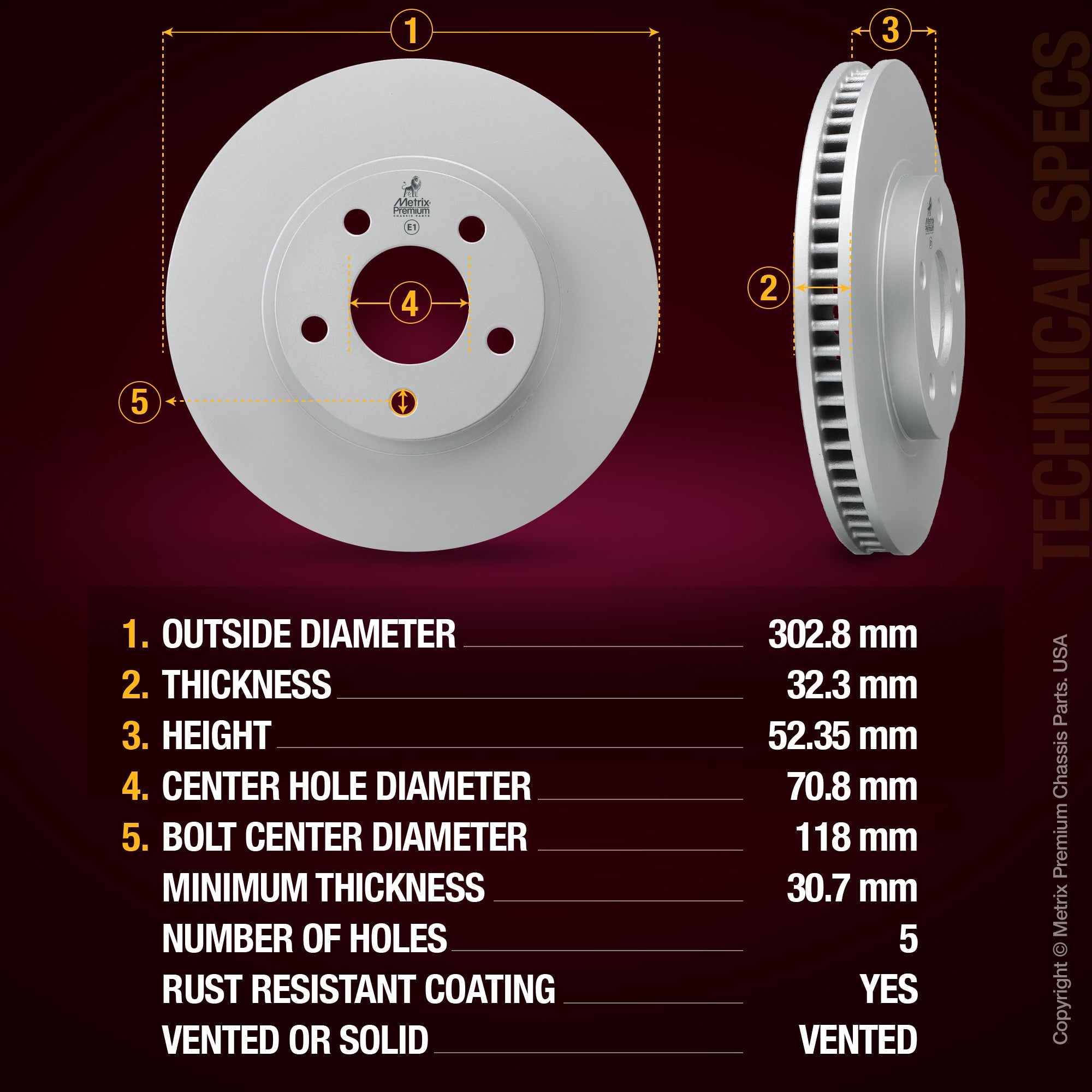 Metrix Premium Front Disc Brake Rotor Kit 92756MT aftermarket car parts