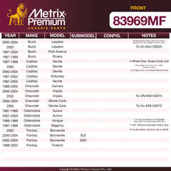 Metrix Premium Front Disc Brake Rotor 83969MF OEM fit spare parts