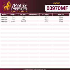 Metrix Premium Front Disc Brake Rotor 83970MF OEM fit spare parts