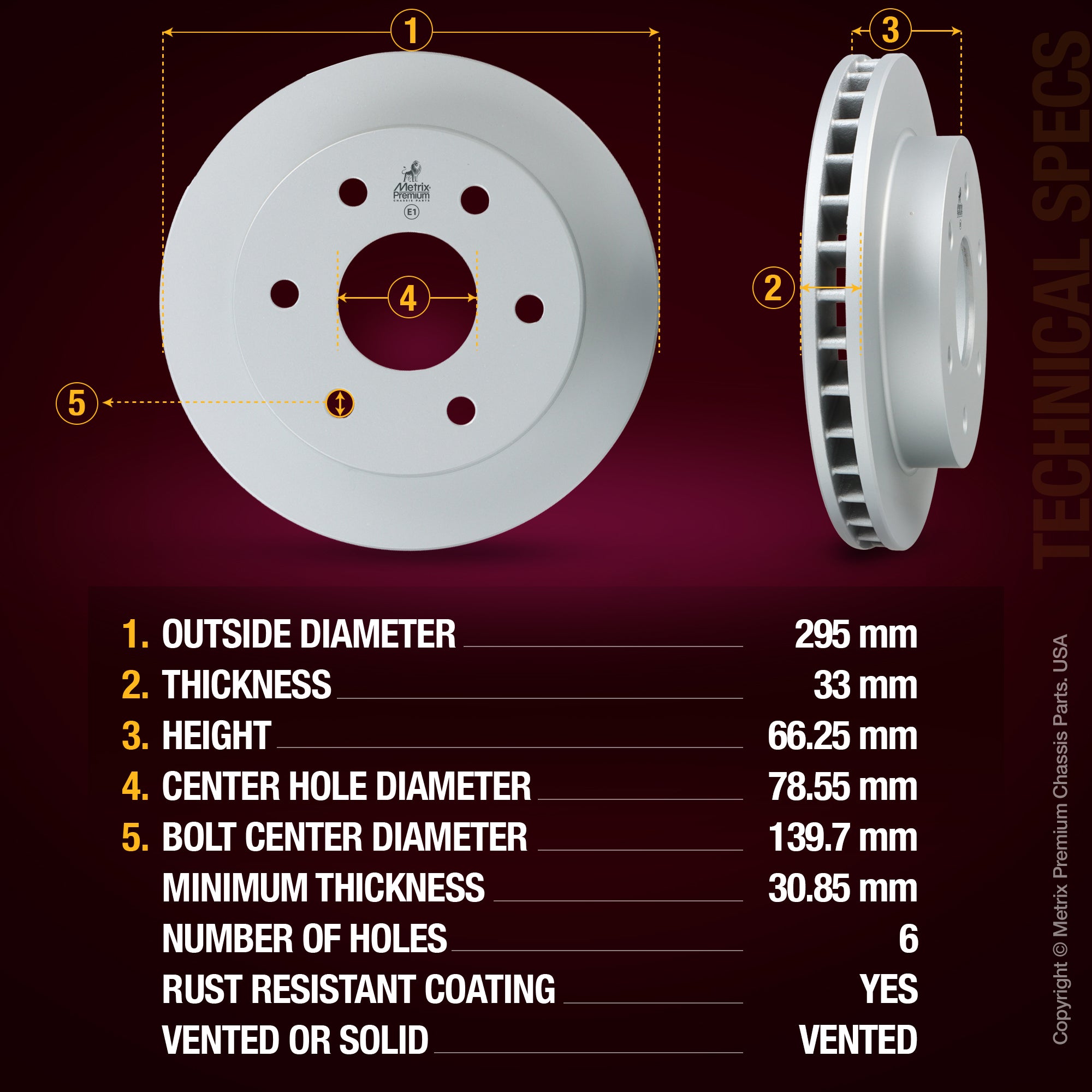 Metrix Premium Front Disc Brake Rotor Kit 92600MT aftermarket car parts
