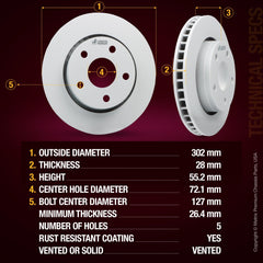 Metrix Premium 3 PC Brake Kit 96252MT aftermarket parts