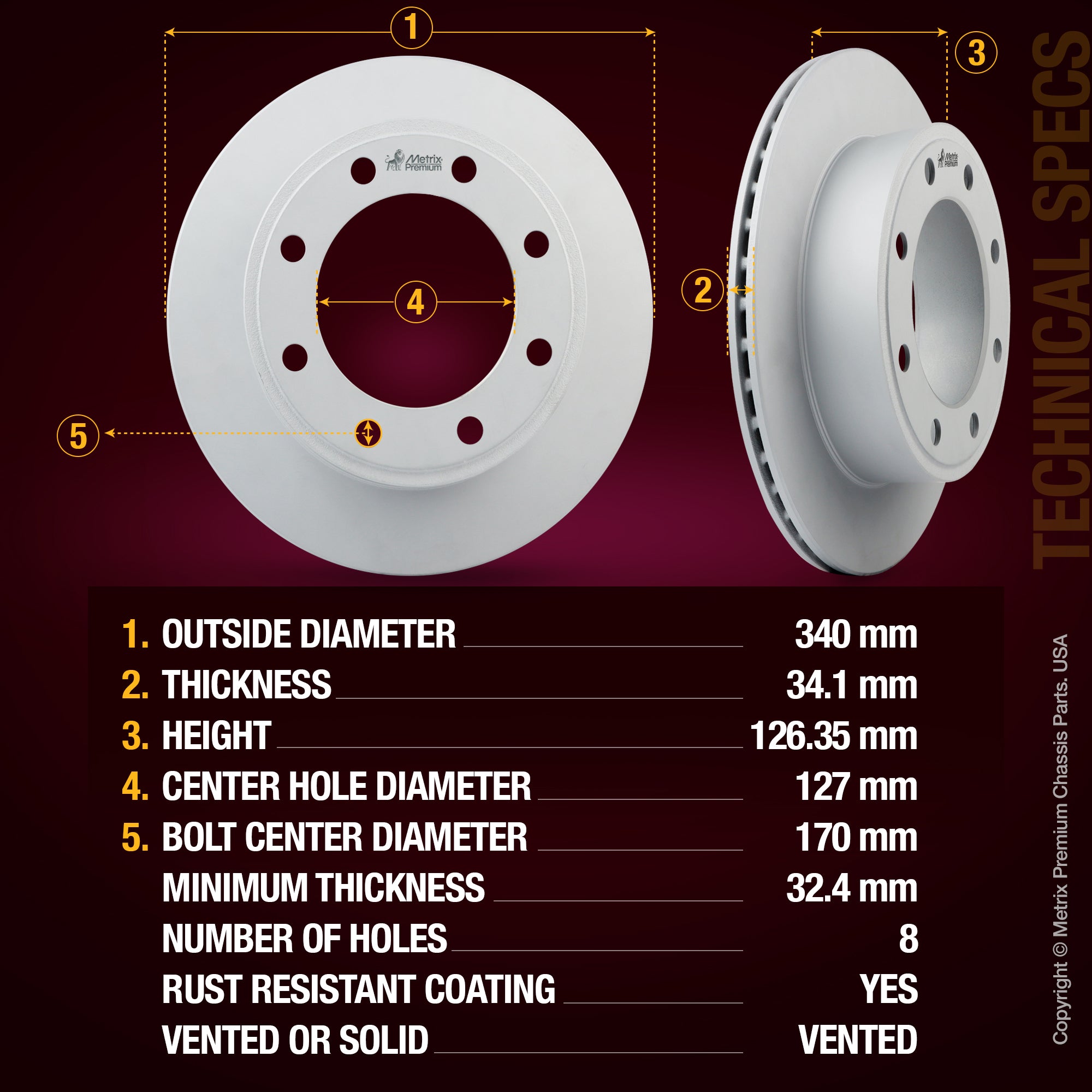 Metrix Premium Chassis Parts Rear Brake Kit 91585MT OE perfect fit auto parts