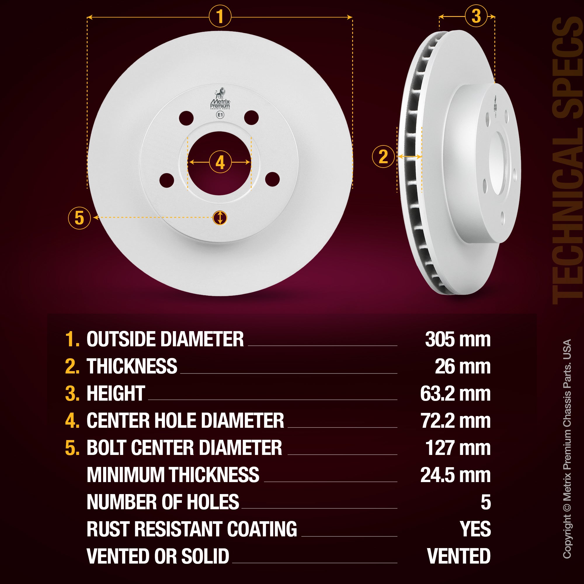 Metrix Premium Front Disc Brake Rotor 83979MF aftermarket car parts