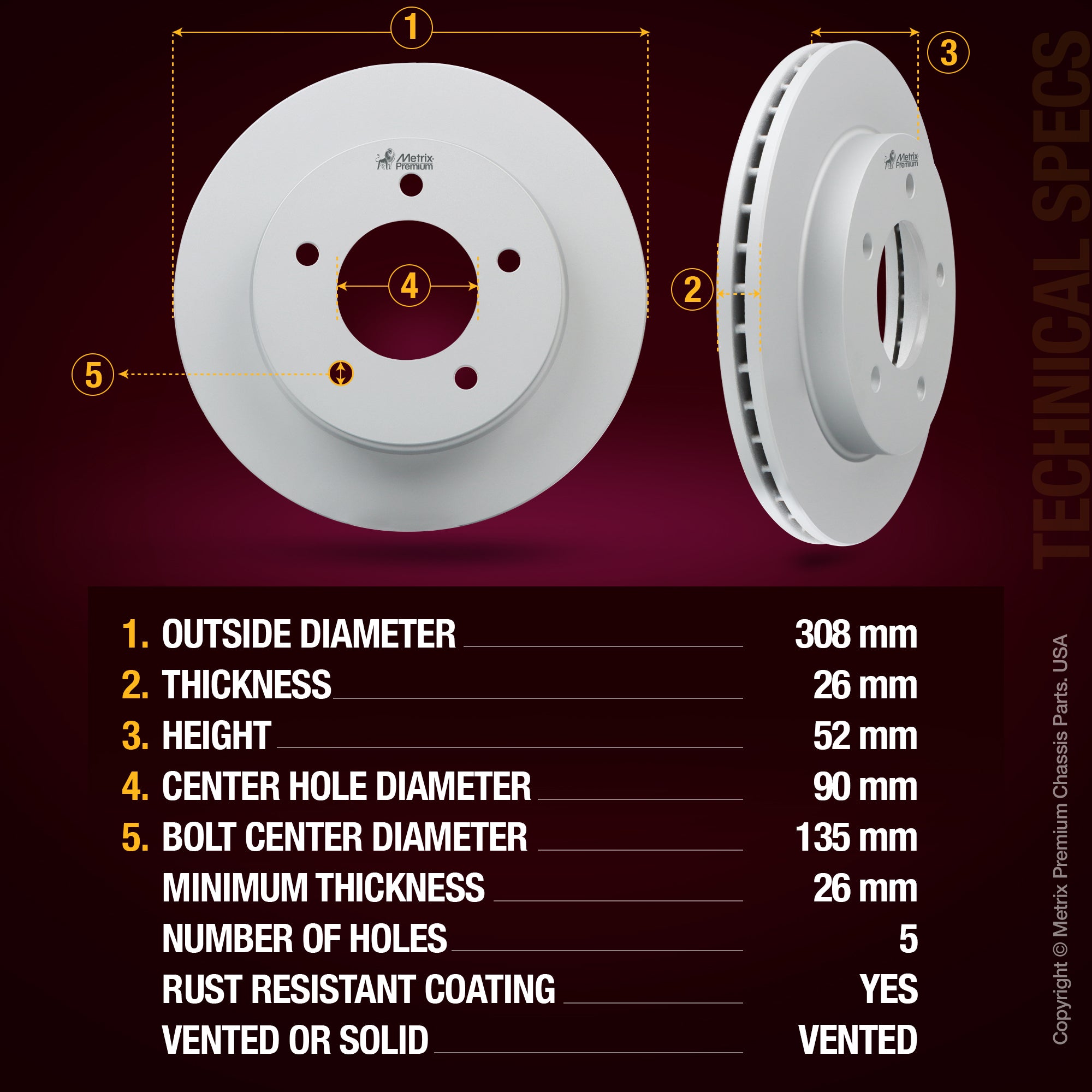 Metrix Premium Front Brake Kit 95760MT aftermarket car parts