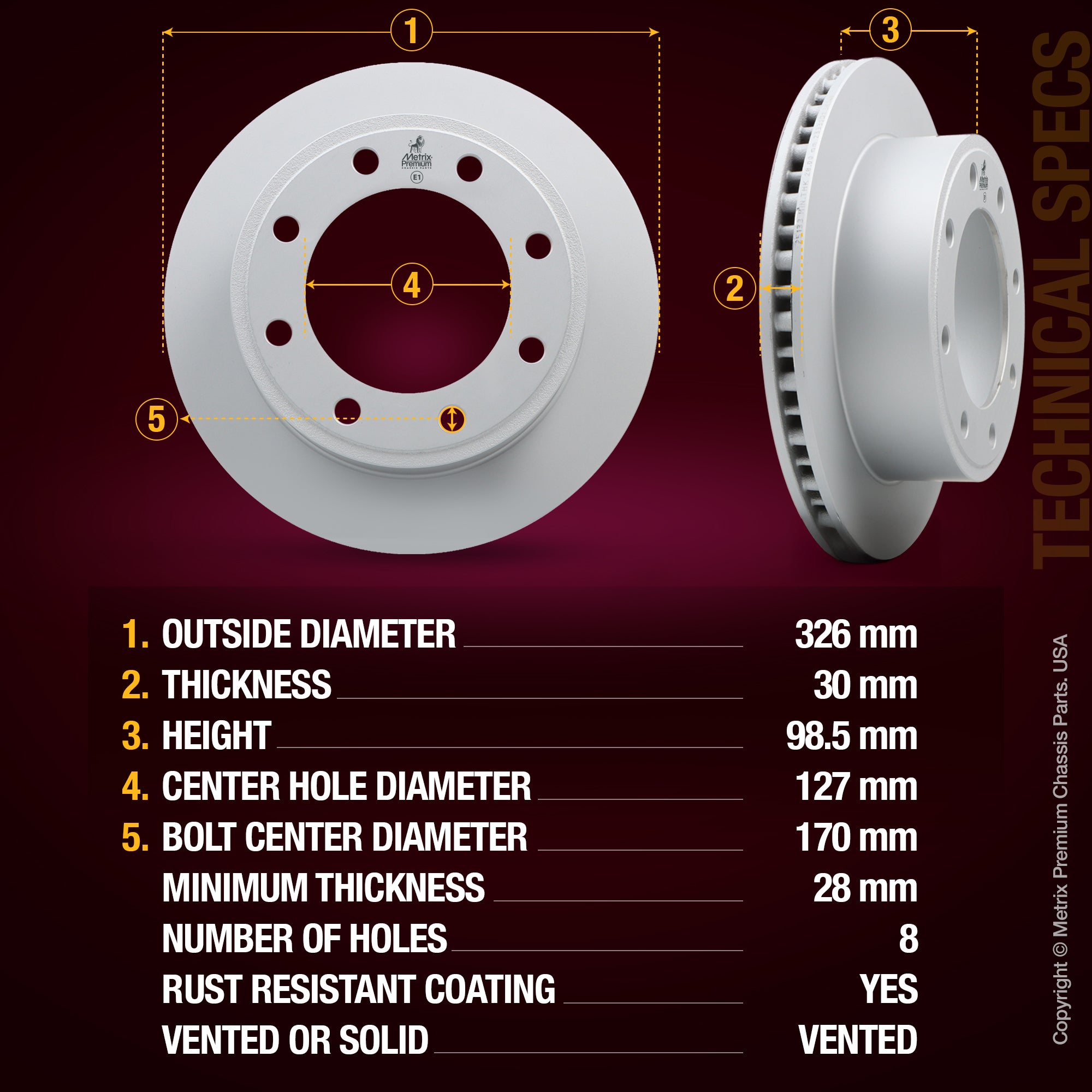 Metrix Premium Rear Disc Brake Rotor 83982MF aftermarket car parts