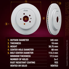 Metrix Premium brake rotors meet or exceed OEM standards for smooth, vibration-free braking.