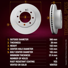 Metrix Premium Front Disc Brake Rotor Kit 92418MT aftermarket car parts