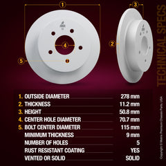 Metrix Premium Rear Disc Brake Rotor Kit 92706MT aftermarket car parts