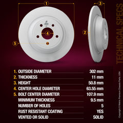 Metrix Premium Rear Disc Brake Rotor 83987MF aftermarket car parts