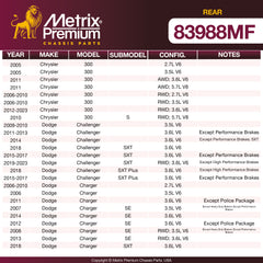 Metrix Premium Rear Disc Brake Rotor 83988MF OEM fit spare parts