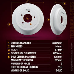 Metrix Premium 4 PC Brake Rotor Kit 96322MT aftermarket parts